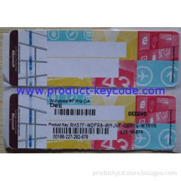 Windows 7 Professional Windows Product Key Sticker For Dell